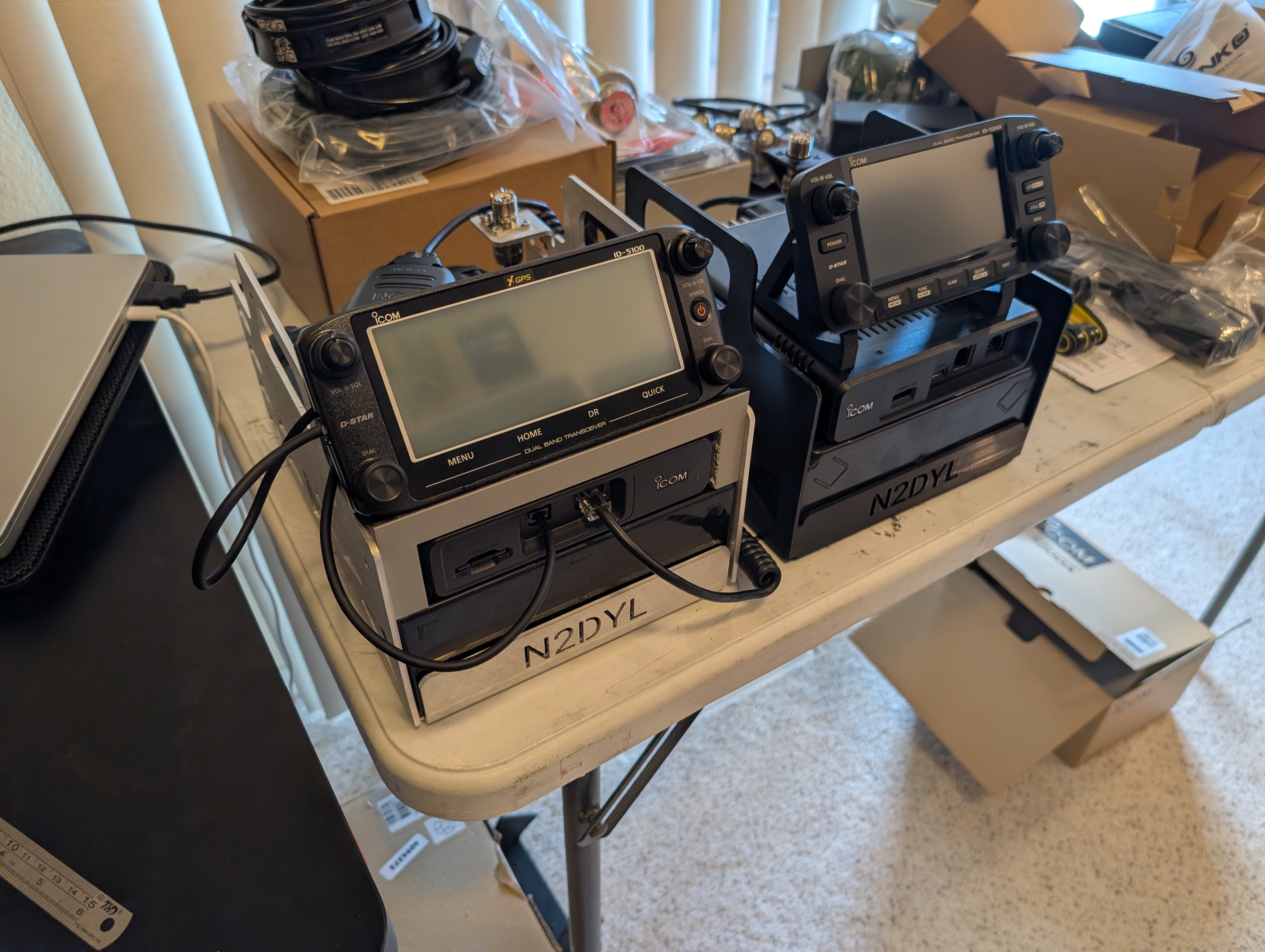 an ICOM ID-5100 next to the new ID-5200
